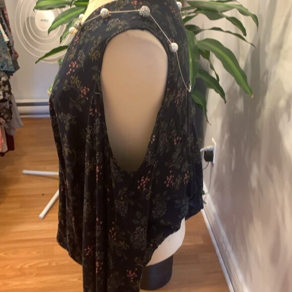 George Navy Blue Floral Cold Shoulder Top - Picture 3 of 8